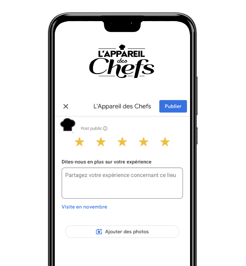 Avis google de l'Appareil des Chefs